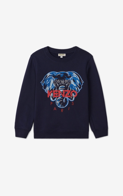 Kenzo Kids Elephant' Sweatshirt Navy Blue